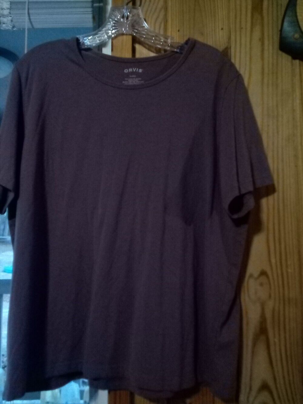Orvis Womens Short Sleeve Shirt Brown Cotton Spandex Top Basic XL